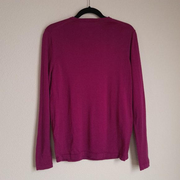 Marciano Los Angeles 100% Wool Long Sleeve Pullover Sweater Magenta Size M - Picture 7 of 8